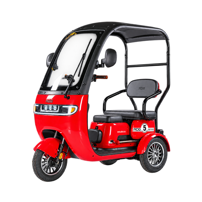 Triciclu electric RDB PANDA 5, 650W, 60V 20Ah, autonomie până la 67 km și 25 km/h. Fără permis, rate fixe și livrare națională de la ROC Auto Vâlcea.