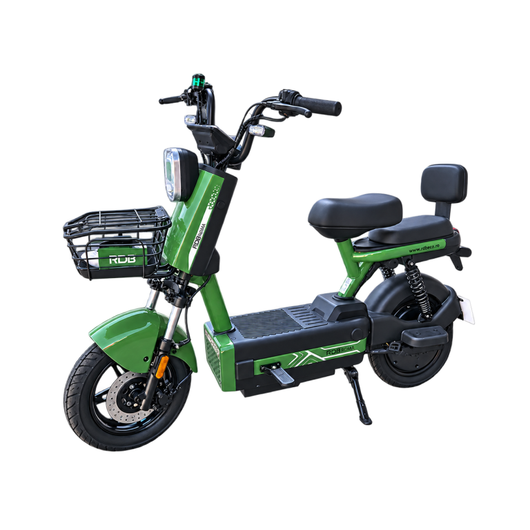 Scuter electric RDB ROMA 600W, 48V 20Ah, autonomie 40–50 km și 25 km/h. Fără permis, rate fixe și livrare națională de la ROC Auto Vâlcea.